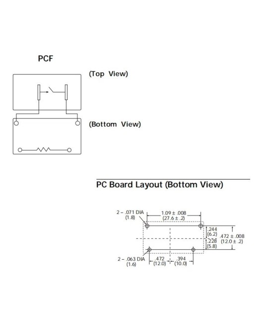 Rele de potencia PCF-112D2M 12V DC 25A