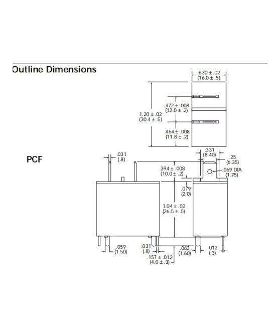 Rele de potencia PCF-112D2M 12V DC 25A