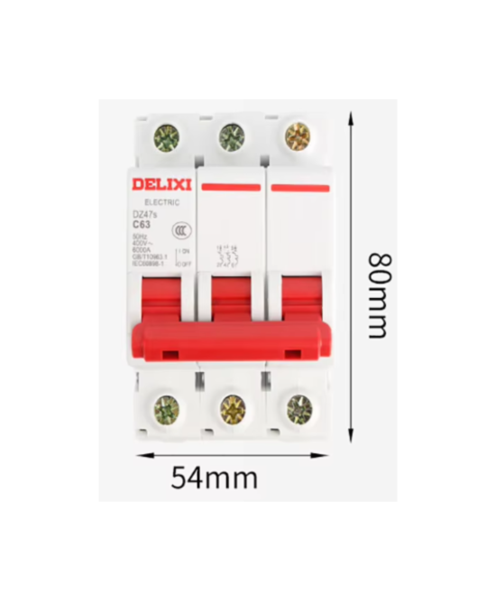 Interruptor disyuntor 3 polos 25A - 63A DELIXI