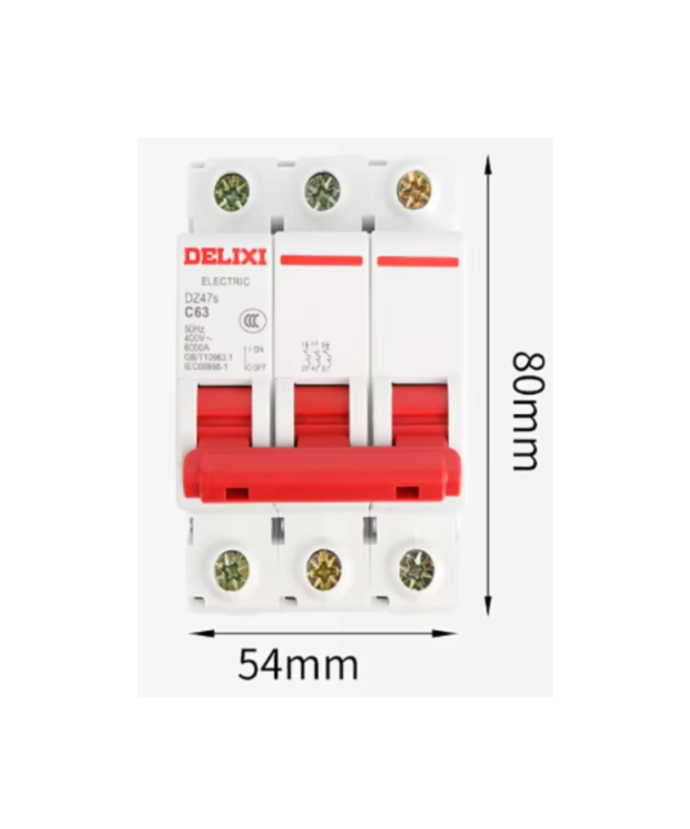 Interruptor disyuntor 3 polos 25A - 63A DELIXI