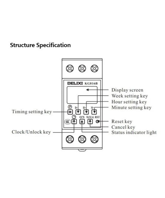 Timer temporizador 220V 10A DELIXI KG816B