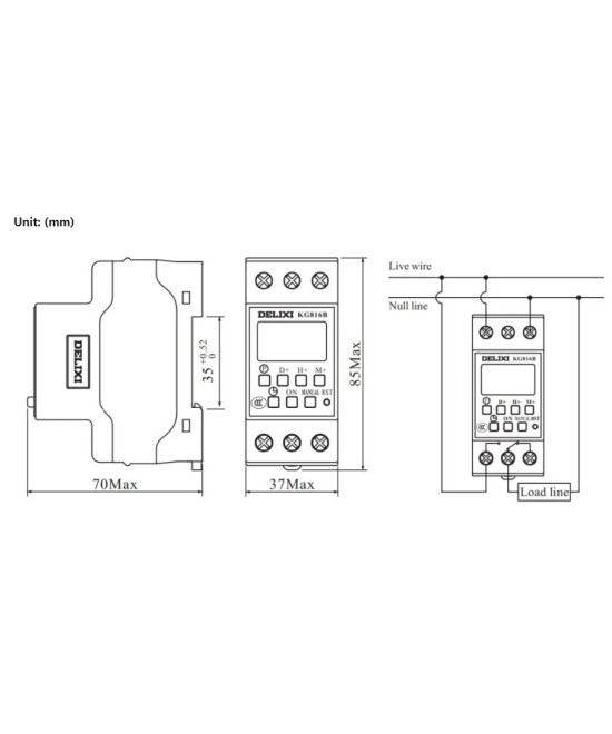 Timer temporizador 220V 10A DELIXI KG816B