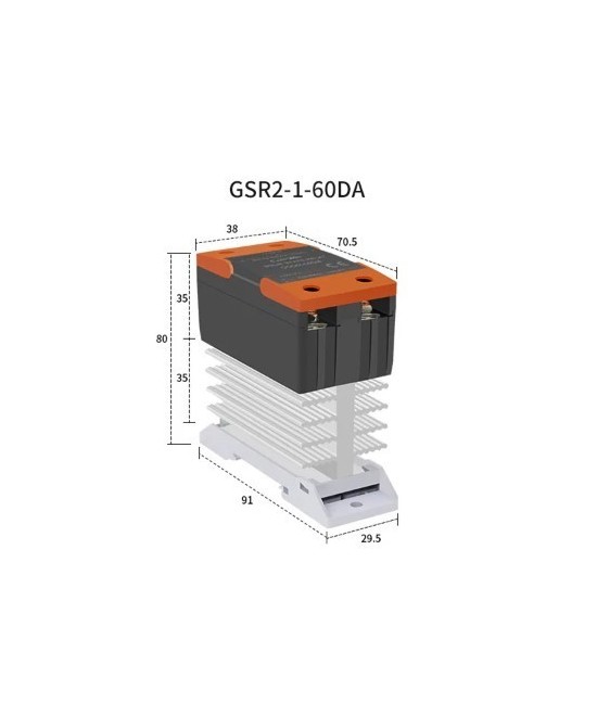 Rele de estado solido para riel DIN GSR2-1-60DA/100DA