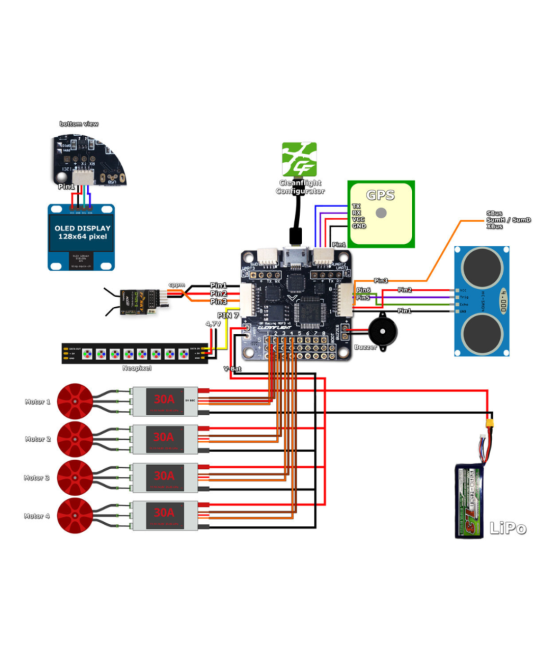 Placa Controlador de Vuelo para Drone SP Pro Racing F3 CleanFlight