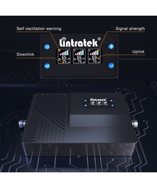 amplificador de señal celular 2G/3G/4G TIGO y Claro, 850/1900/1700/2100MHz LINTRATEK HLT-CGD20B