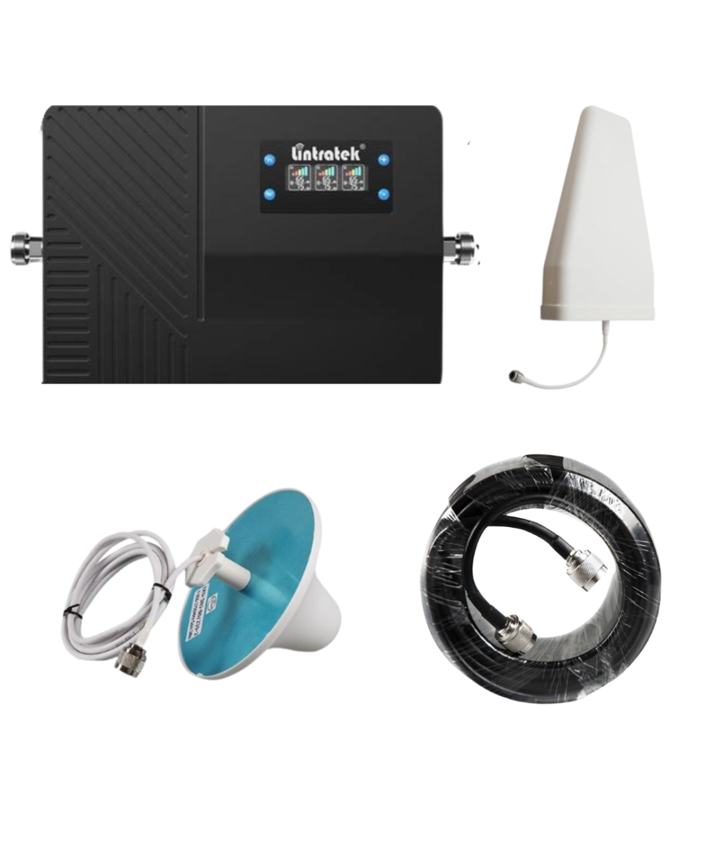 amplificador de señal celular 2G/3G/4G TIGO y Claro, 850/1900/1700/2100MHz LINTRATEK HLT-CGD20B