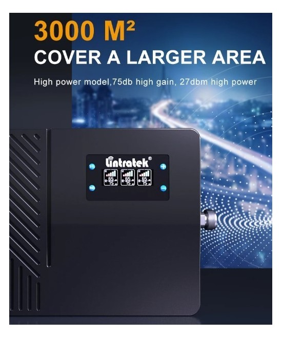 amplificador de señal celular 2G/3G/4G TIGO y Claro, 850/1900/1700/2100MHz LINTRATEK HLT-CGD20B