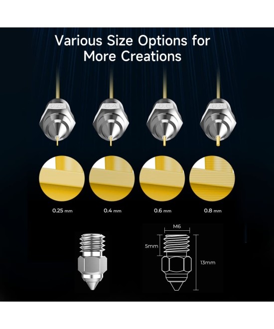 Set de 8 Boquillas para filamento CREALITY