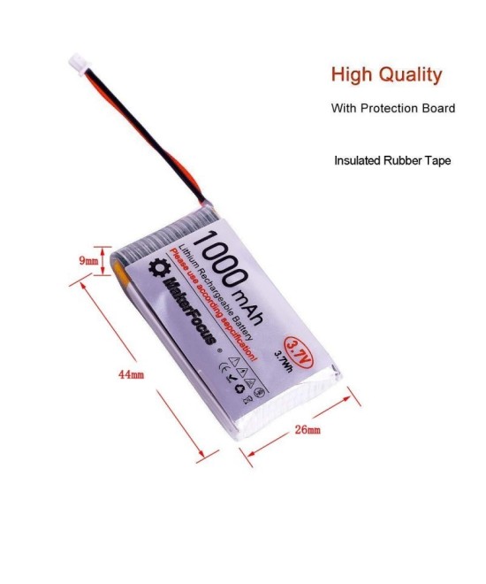 Bateria tipo LiPo recargable 3.7V 1000 - 3000mah conector JST 1.25mm