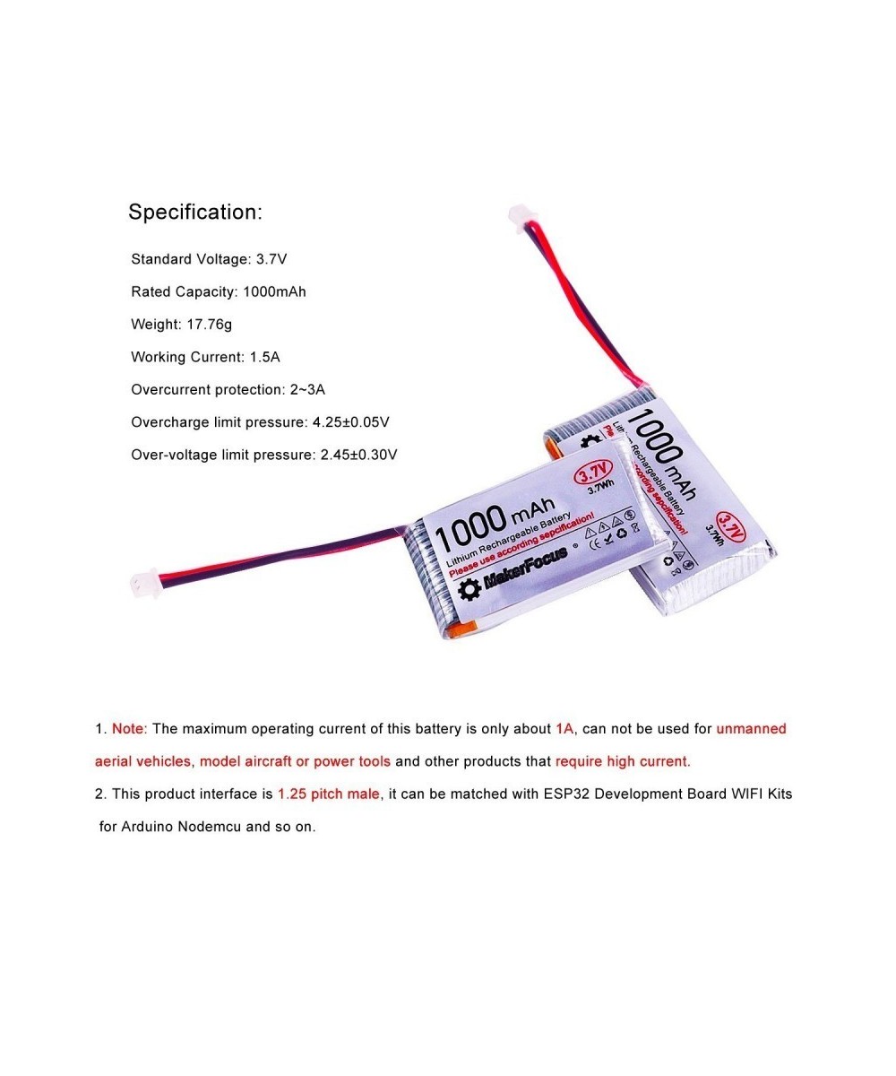 Bateria tipo LiPo recargable 3.7V 1000 - 3000mah conector JST 1.25mm