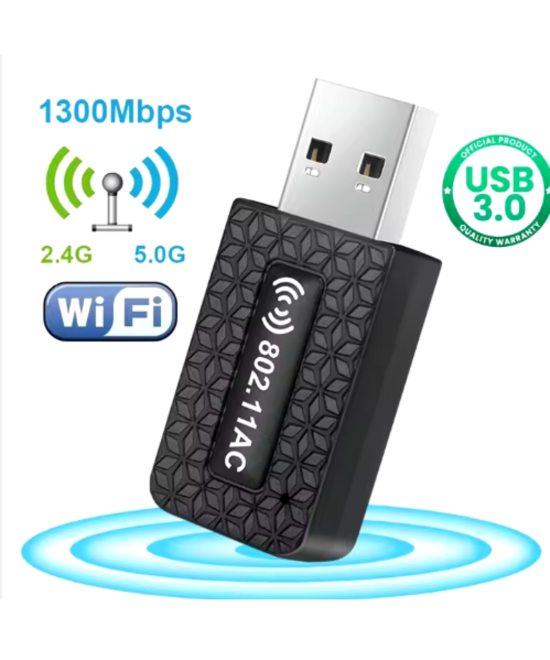 Adaptador Wifi USB 3.0 banda dual 2.4G y 5.8G 1300MBPS AC1300-6B14