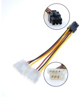 Adaptador PCI-E 6 y 8 pines a energia Molex macho 4 pines doble