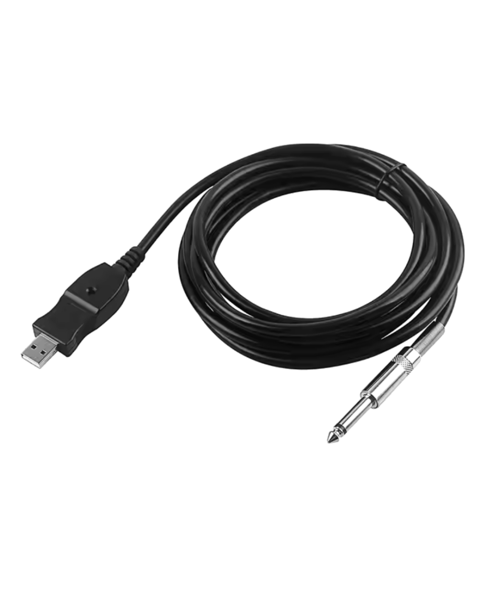 Cable para audio para guitarra USB a 1/4 (6.35mm) mono macho 3M