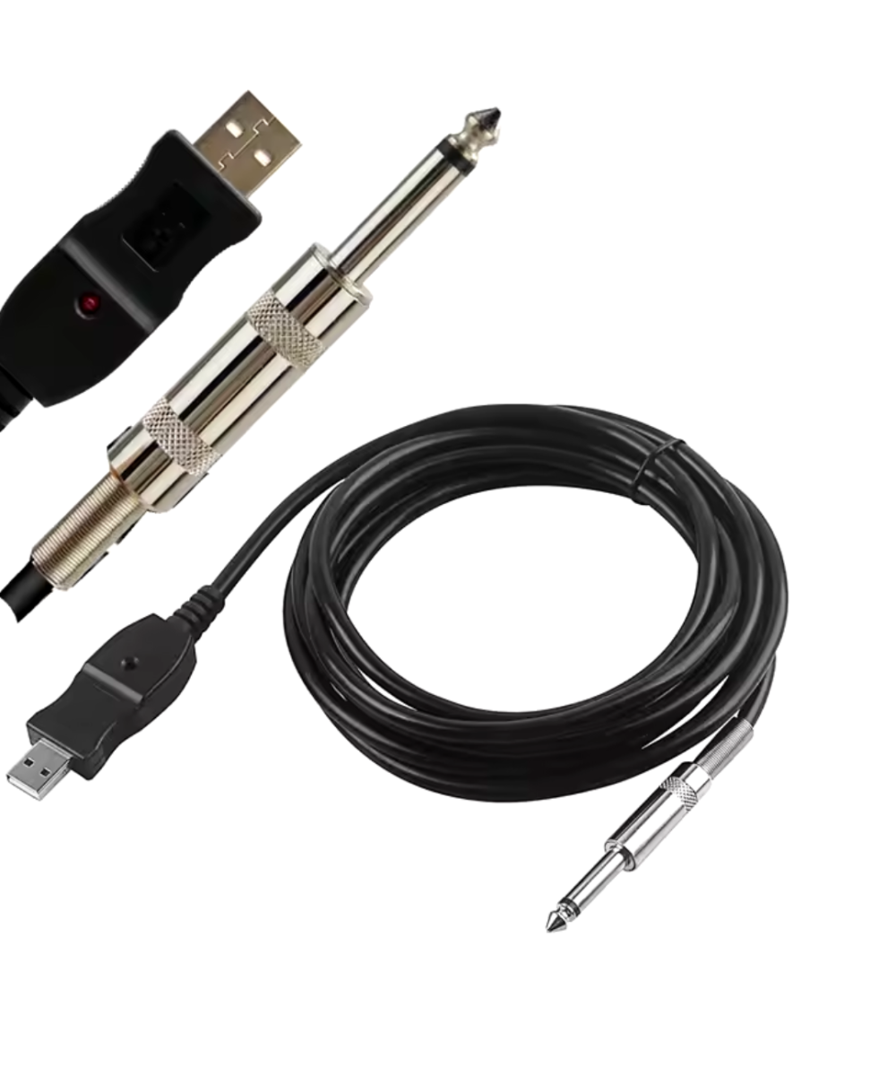 Cable para audio para guitarra USB a 1/4 (6.35mm) mono macho 3M