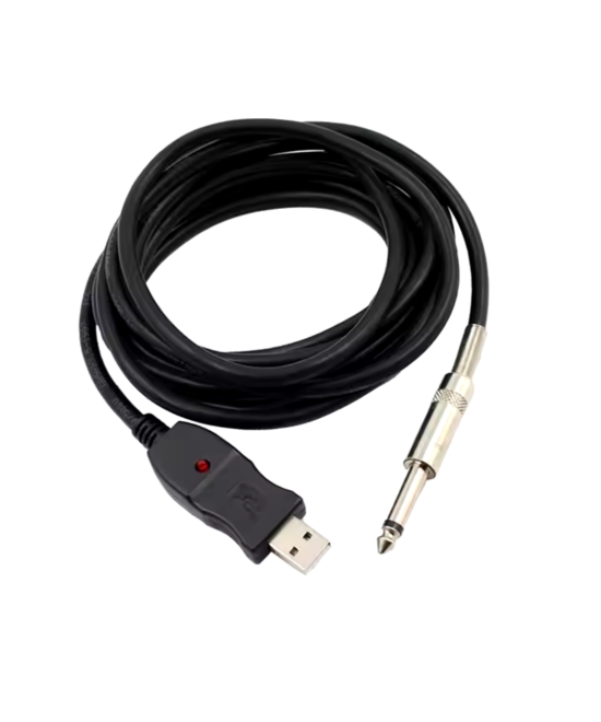 Cable para audio para guitarra USB a 1/4 (6.35mm) mono macho 3M