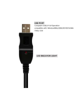 Cable para audio para guitarra USB a 1/4 (6.35mm) mono macho 3M