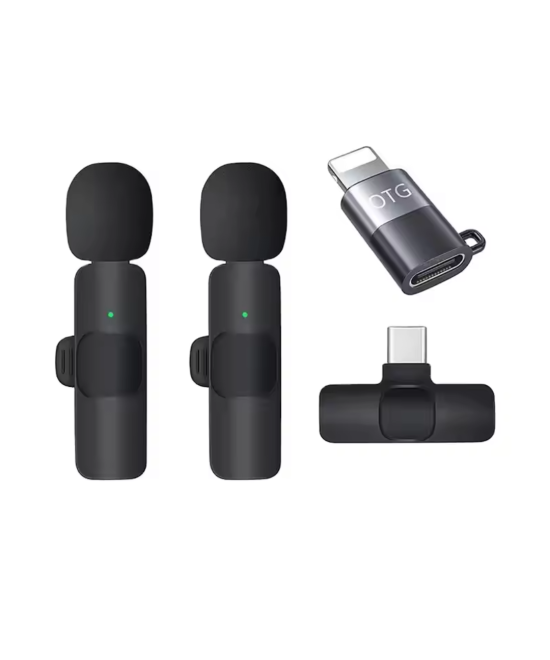 Microfono Lavalier Inalambrico para Celular Tipo USB-C / LIGHTNING (2U)