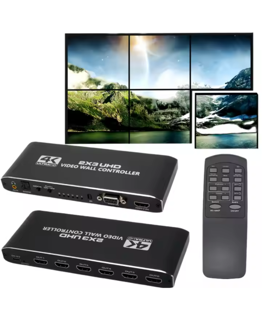 Separador Multipantalla Videowall 1 Entrada x 6 Salidas 4K HDMI/RS232