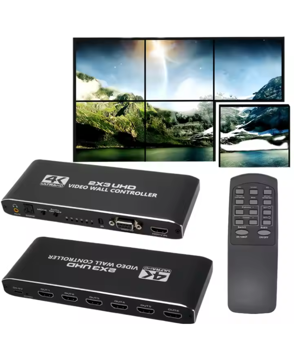 Separador Multipantalla Videowall 1 Entrada x 6 Salidas 4K HDMI/RS232