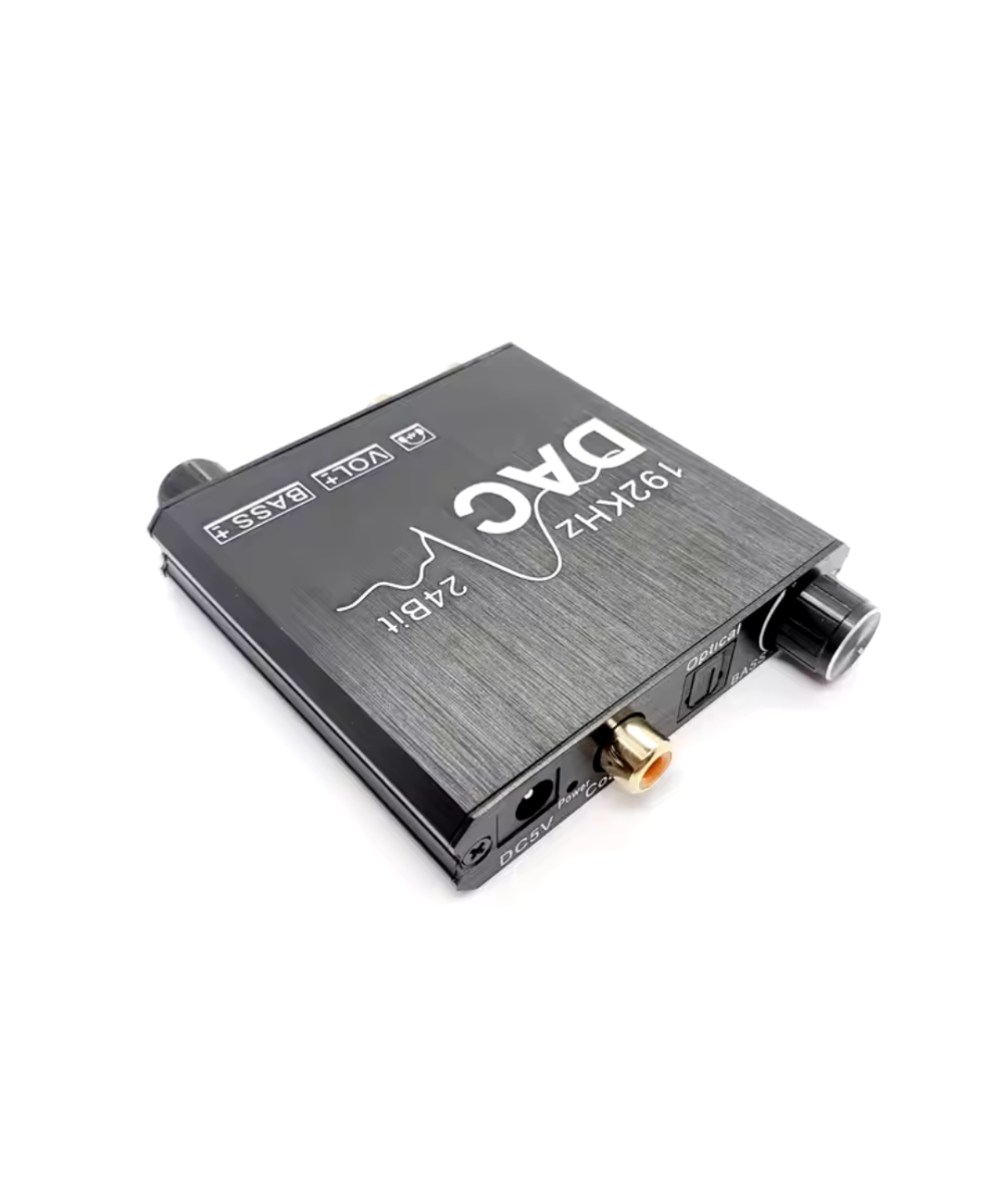 Convertidor de Audio Optico Digital a Analogico RCA/3.5mm 192 kHz DAC 24bit