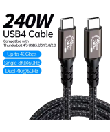 Cable USB4.0 USB-C a USB-C PD Thunderbolt 4 8K 40Gbps 240W 2M