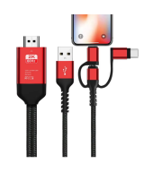 Adaptador USB-C/ Lightning/ MicroUSB a HDMI para Android/ IOS 2K