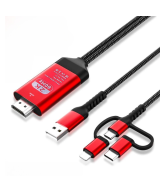 Adaptador USB-C/ Lightning/ MicroUSB a HDMI para Android/ IOS 2K