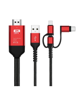 Adaptador USB-C/ Lightning/ MicroUSB a HDMI para Android/ IOS 2K
