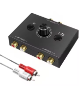 Conmutador de audio estereo RCA bidireccional 2 entradas 1 salida
