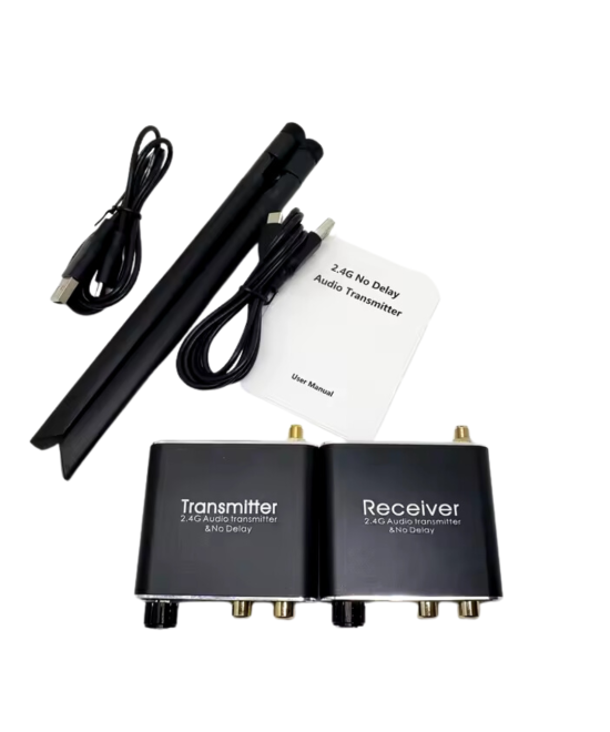 Transmisor y receptor de audio RCA 3.5mm 2.4G Inalambrico 192kHz 24bit HiFi