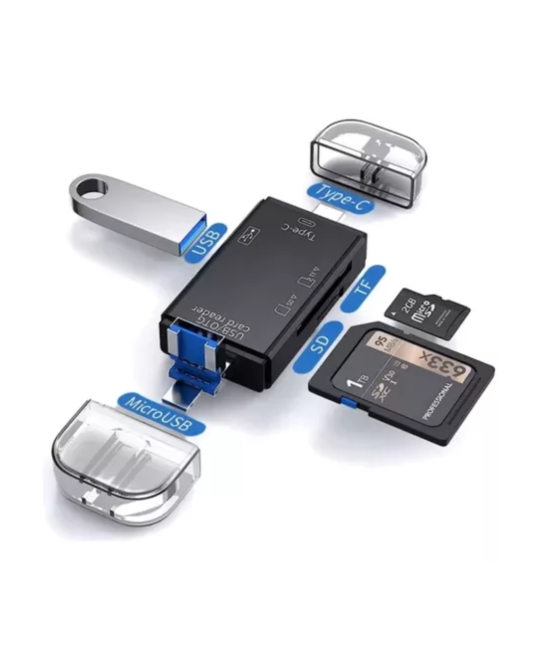 Lector de memorias TF / micro SD OTG 3 en 1 USB-C / micro USB / USB