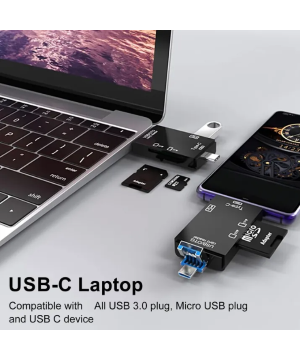 Lector de memorias TF / micro SD OTG 3 en 1 USB-C / micro USB / USB