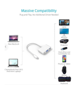 Adaptador USB-C a USB 3.0 / VGA / PD