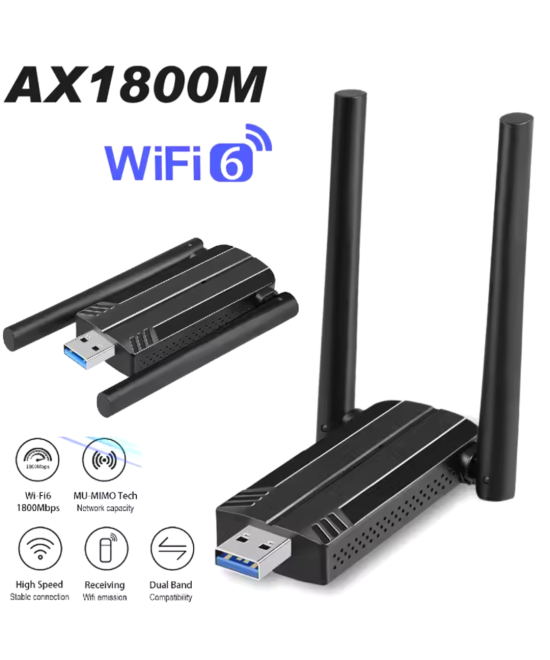Antena WIFI6 USB 3.0 1800Mbps 2.4GHz / 5.8GHz dual band AX1800