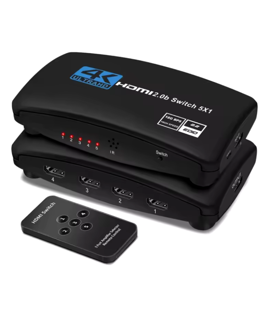 Separador de video HDMI 5 entradas a 1 salida 4K