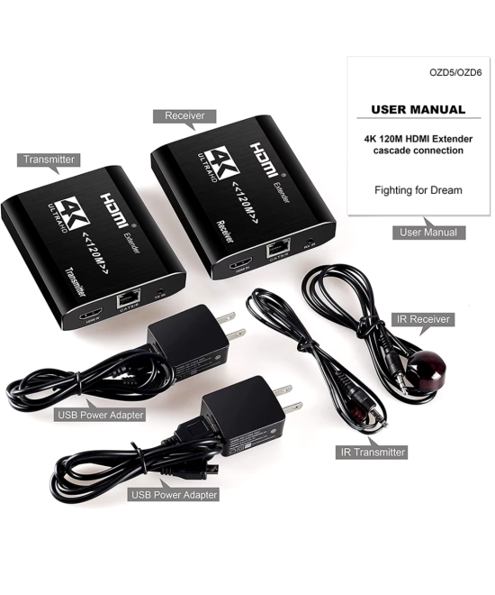 Extender HDMI cat5/6 4K 120m