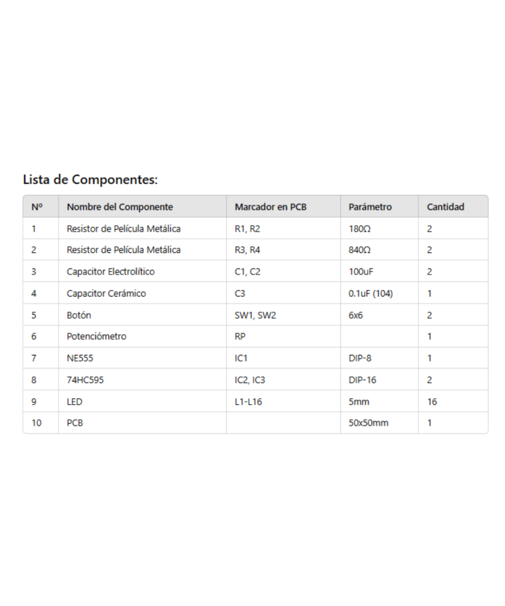 Modulo de luces NE555 + 74HC595 16Bit 16 canales con flujo de agua
