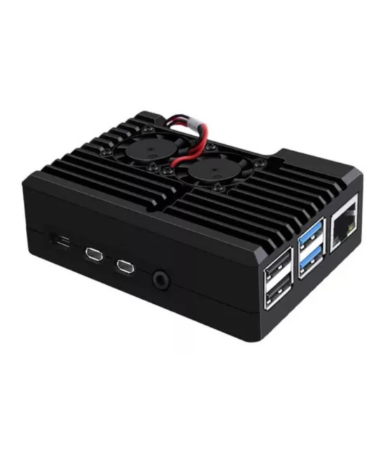 Contenedor para Raspberry pi 4B metalico con ventilador