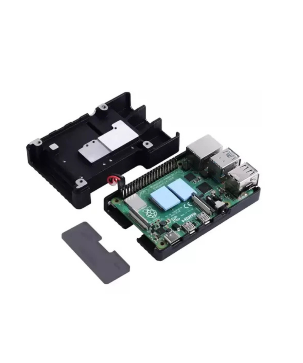Contenedor para Raspberry pi 4B metalico con ventilador