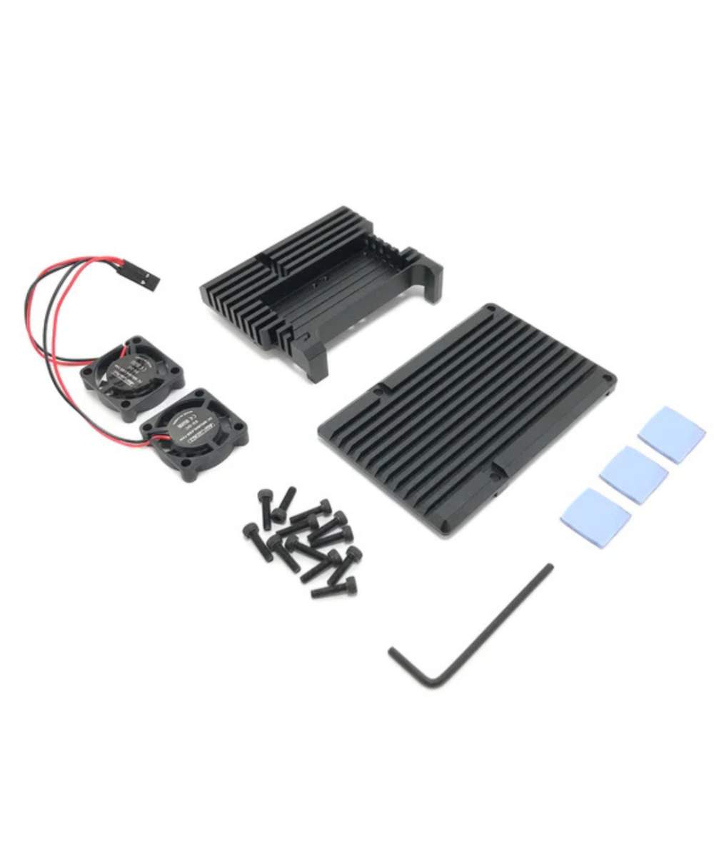 Contenedor para Raspberry pi 4B metalico con ventilador