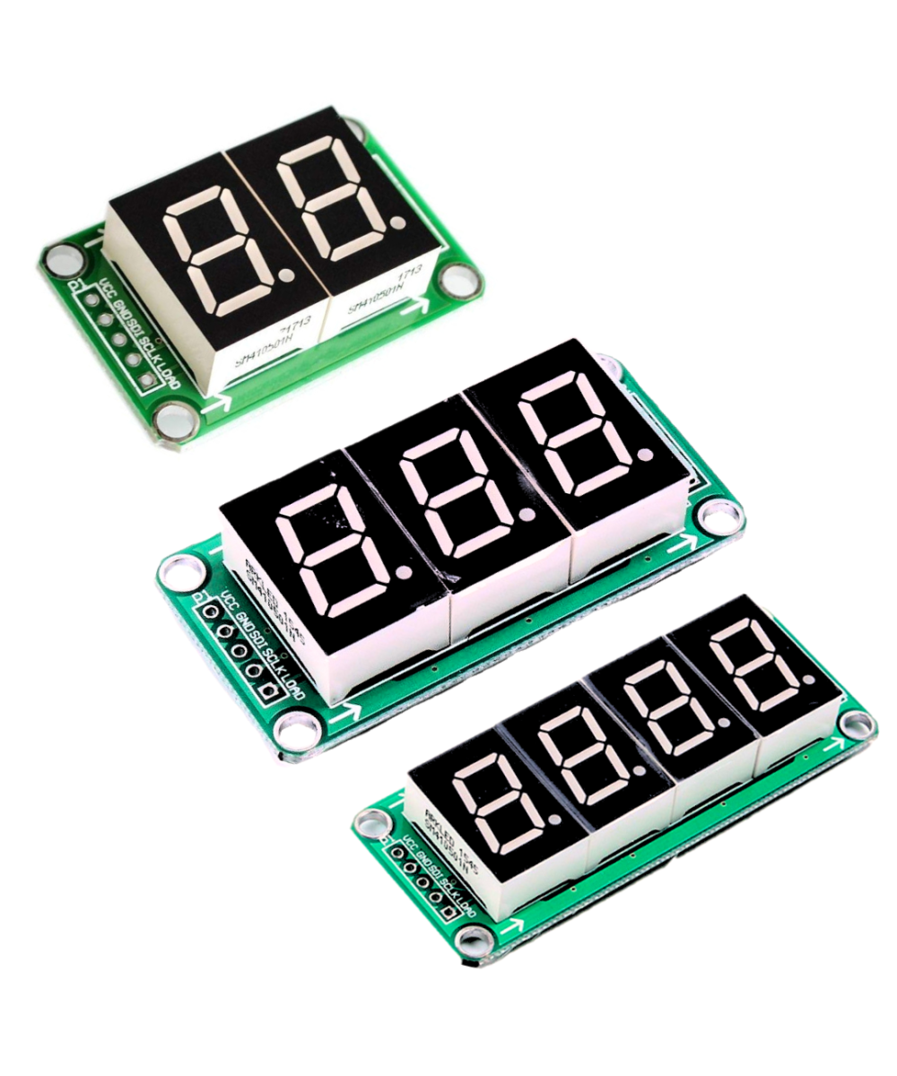 Modulo display 7 segmentos 2/3/4 digitos con controlador estatico 74HC595