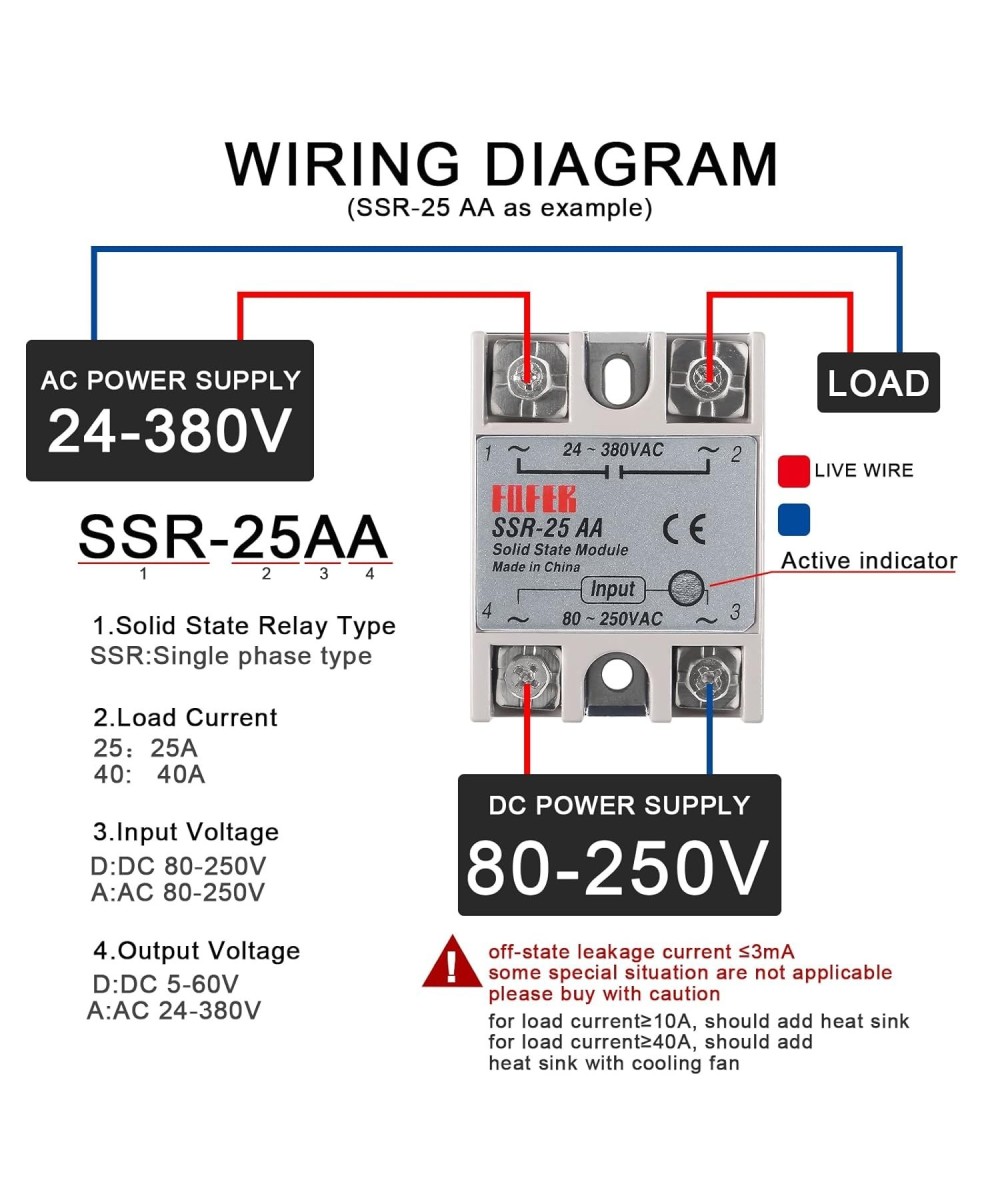 Rele de Estado Solido SSR AA 80-250 VAC 25A