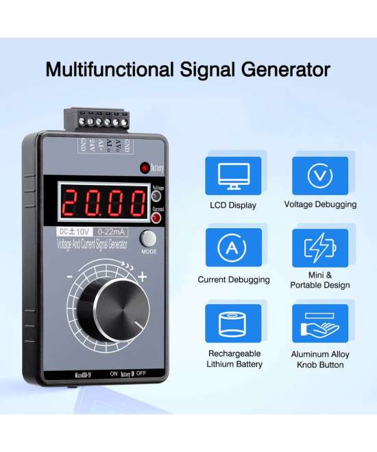 Generador de señales de voltaje positivo y negativo de alta precision 0-10V 0-22mA