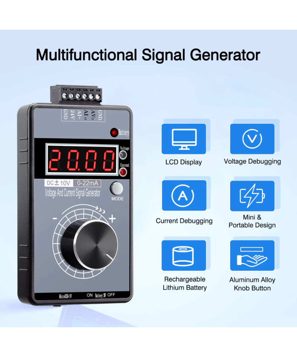 Generador de señales de voltaje positivo y negativo de alta precision 0-10V 0-22mA