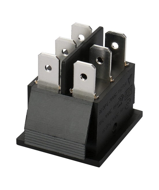 Interruptor momentaneo KCD4 3 posiciones ON-OFF-ON 6 pines 16A