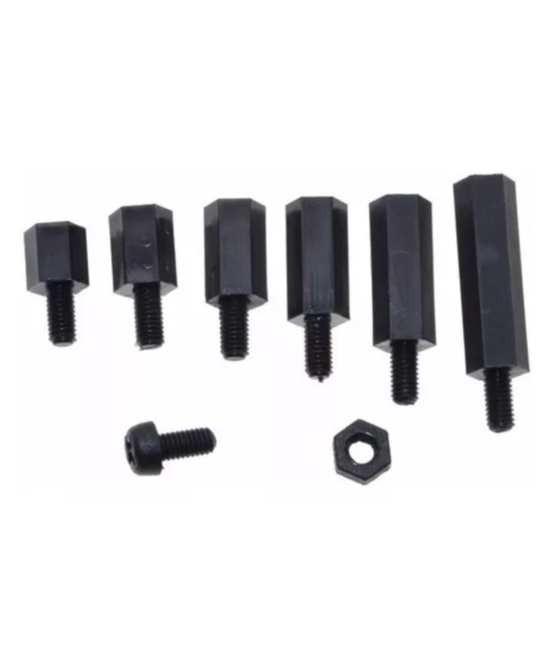 Tornillo haxagonal, tuerca esparragos M3 plasticos kit 180pcs