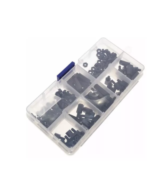 Tornillo haxagonal, tuerca esparragos M3 plasticos kit 180pcs