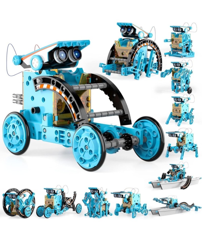 Robot Solar 12 en 1 STEM Lucky Doug (KIT) COLOR AZUL
