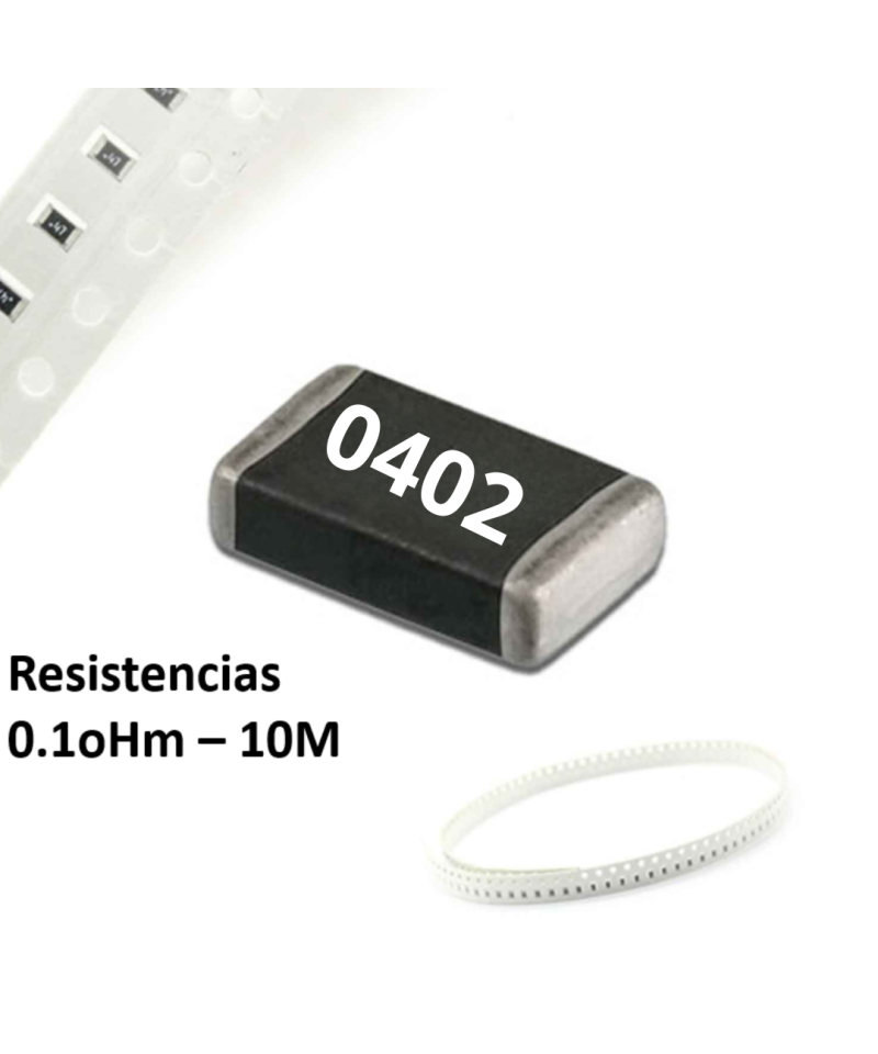 Resistencia SMD 1% 1/8W 0402 0.1OHM - 10M OHM (5 unidades)