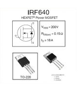 Transistor Mosfet IRF640 Canal N 200V 18A 150W TO-220
